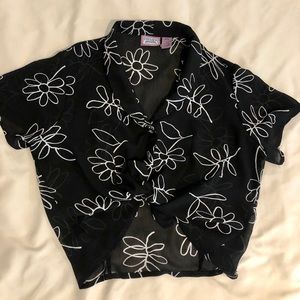 VINTAGE floral button up blouse